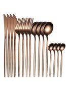 Jogo de Talheres Dourado Inox 16 Peças