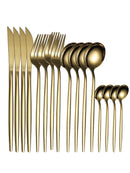 Jogo de Talheres Dourado Inox 16 Peças