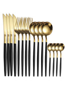 Jogo de Talheres Dourado Inox 16 Peças